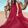 Maria.b | Luxury Lawn | Red | Unstitched | Embroidered Net Suit | 3 Piece - Image 3