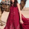 Maria.b | Luxury Lawn | Red | Unstitched | Embroidered Net Suit | 3 Piece - Image 4