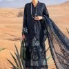Maria.b | Luxury Lawn | Navy Blue | Unstitched | Embroidered Net Suit | 3 Piece