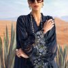 Maria.b | Luxury Lawn | Navy Blue | Unstitched | Embroidered Net Suit | 3 Piece - Image 3