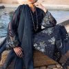 Maria.b | Luxury Lawn | Navy Blue | Unstitched | Embroidered Net Suit | 3 Piece - Image 4
