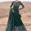 Maria.b | Luxury Lawn | Green | Unstitched | Embroidered Net Suit | 3 Piece