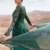 Maria.b | Luxury Lawn | Green | Unstitched | Embroidered Net Suit | 3 Piece - Image 2