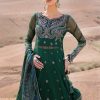 Maria.b | Luxury Lawn | Green | Unstitched | Embroidered Net Suit | 3 Piece - Image 3