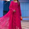 Maria.b | Luxury Lawn | Fuchsia Pink | Unstitched | Embroidered Net Suit | 3 Piece