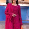 Maria.b | Luxury Lawn | Fuchsia Pink | Unstitched | Embroidered Net Suit | 3 Piece - Image 3