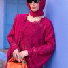 Maria.b | Luxury Lawn | Fuchsia Pink | Unstitched | Embroidered Net Suit | 3 Piece - Image 4
