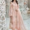 Maria.b | Luxury Lawn | Peach | Unstitched | Embroidered Net Suit | 3 Piece