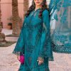 Maria.b | Luxury Lawn | Teal | Unstitched | Embroidered Net Suit | 3 Piece - Image 2