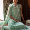 Maria.b | Luxury Lawn | Aqua | Unstitched | Embroidered Net Suit | 3 Piece - Image 4