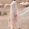 Maria.b | Luxury Lawn | White Pink | Unstitched | Embroidered Net Suit | 3 Piece - Image 2
