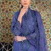 Maria.b | Luxury Lawn | Violet | Unstitched | Embroidered Net Suit | 3 Piece - Image 4