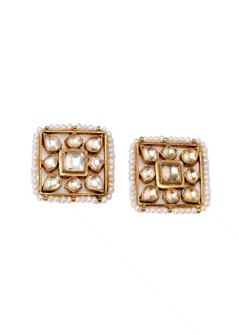 Square Tops | Gold Metal Yellow Uncut Diamond with Lulu Accents - Image 3
