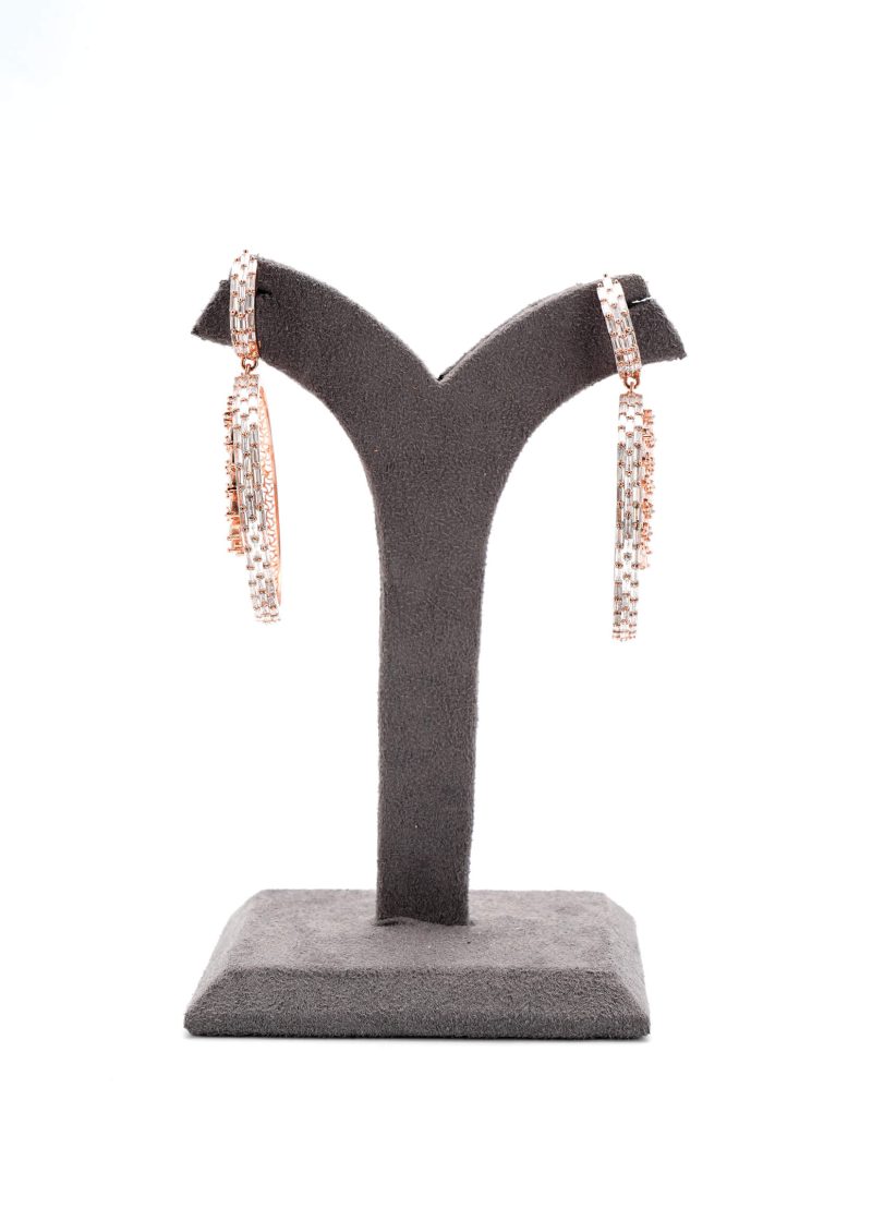 Bali Earring | Rose Gold Metal Silver Diamond Elegant Design