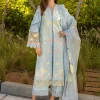 Rang Rasiya | Carnation Summer Edit | Ocean | Sky Blue | Stitched Embroidered Net Suit | 3 Pc