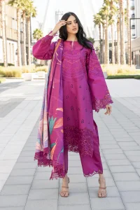 Rang Rasiya | Carnation Summer Edit | Mahra | Shocking Pink | Unstitched Embroidered Net Suit | 3 Pc