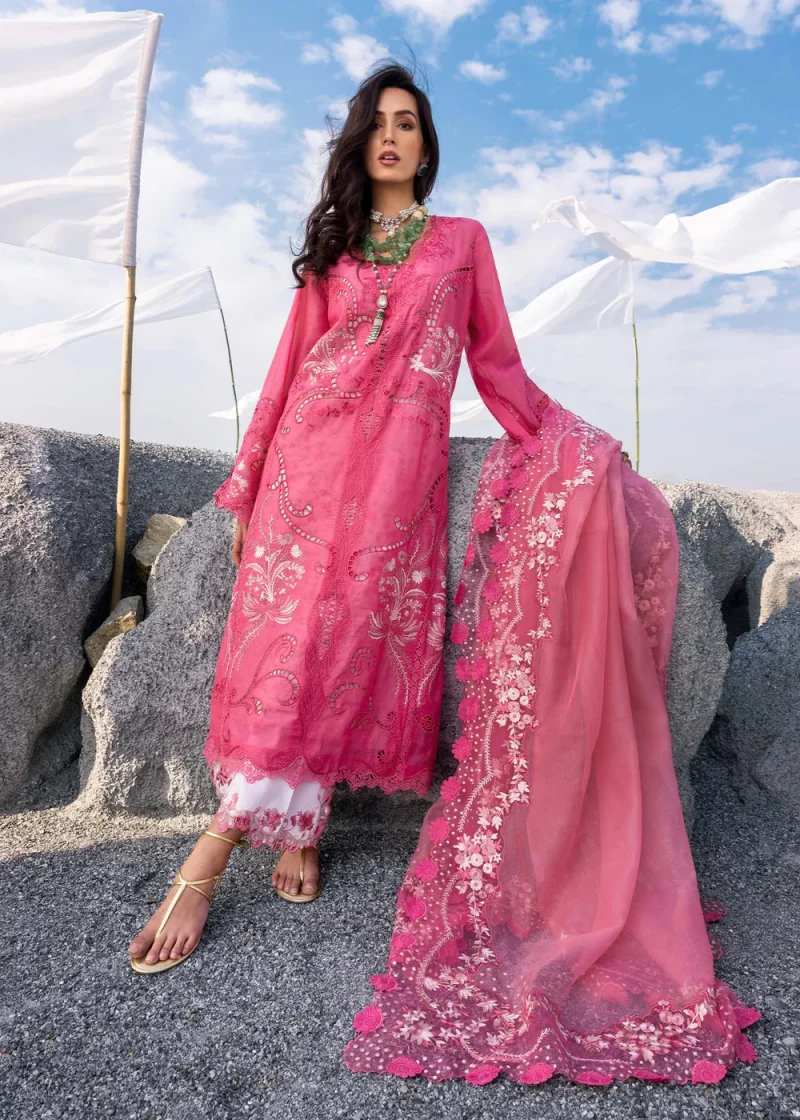 Saira Shakira | Luxury lawn'25 | Samara-b | Lawn | Olive | Embroidered Suit | 3pc