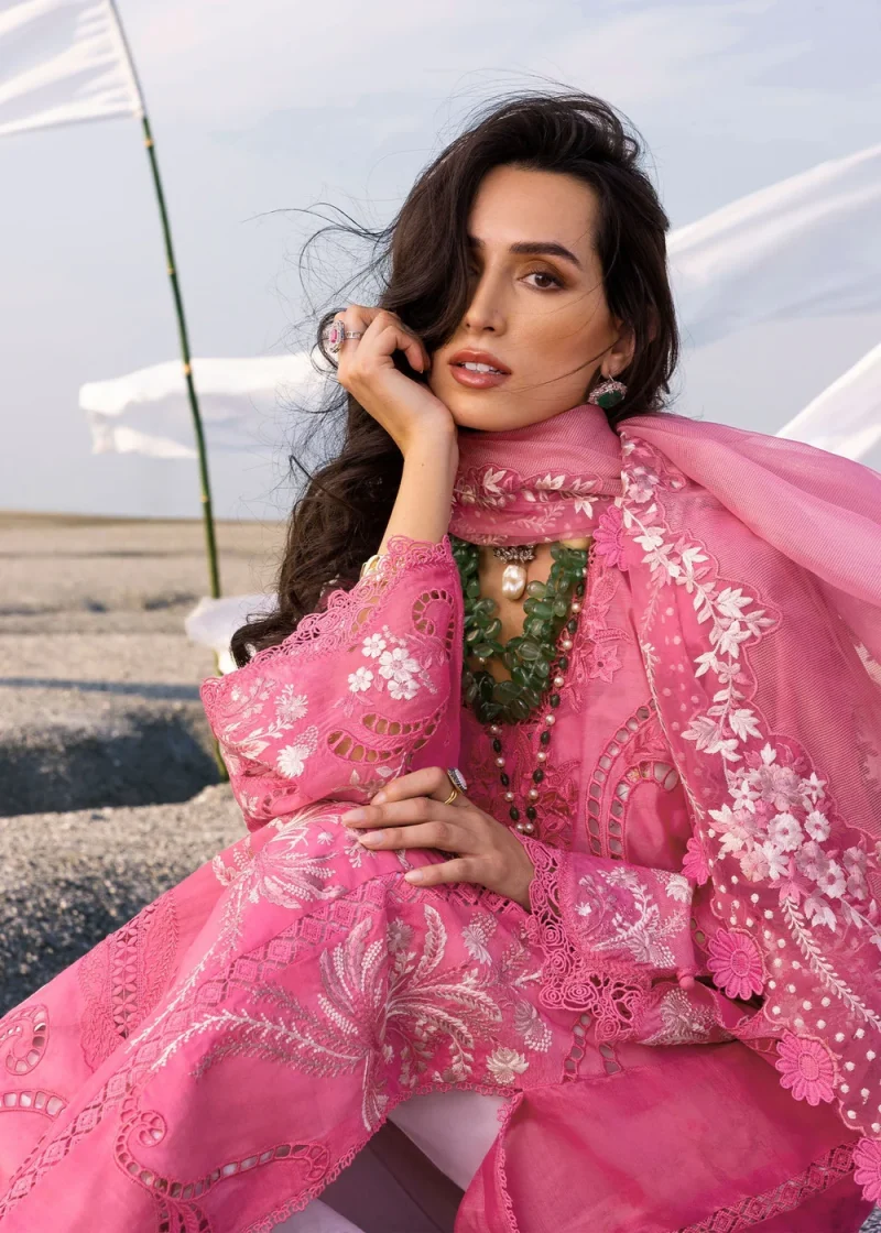 Saira Shakira | Luxury lawn'25 | Samara-b | Lawn | Olive | Embroidered Suit | 3pc - Image 4
