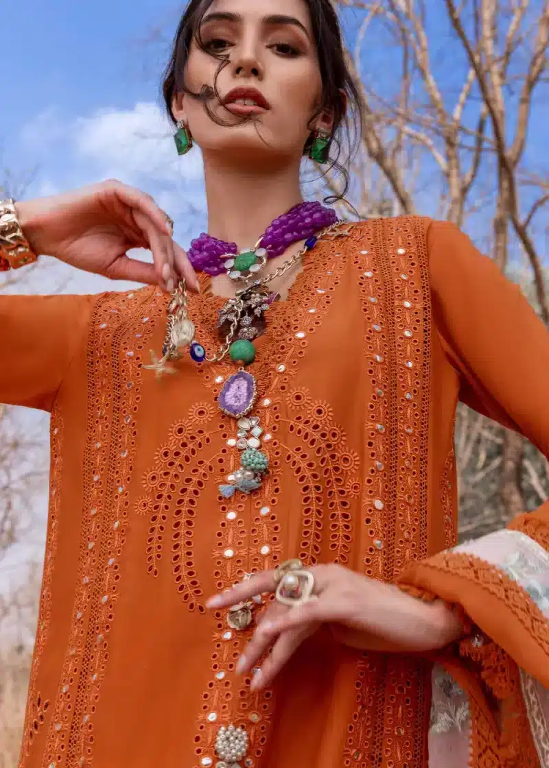 Saira Shakira | Luxury lawn'25 | Shams-b | Lawn | Flame | Embroidered Suit | 3pc - Image 4