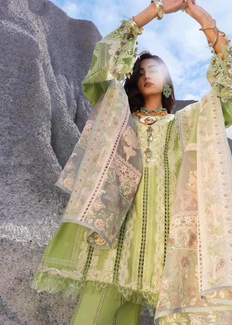 Saira Shakira | Luxury lawn'25 | Nadine-b | Lawn | Periwinkle | Embroidered Suit | 3pc - Image 4