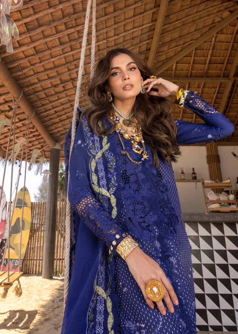 Saira Shakira | Luxury lawn'25 | Leyla-b | Lawn | Salmon pink | Embroidered Suit | 3pc - Image 3