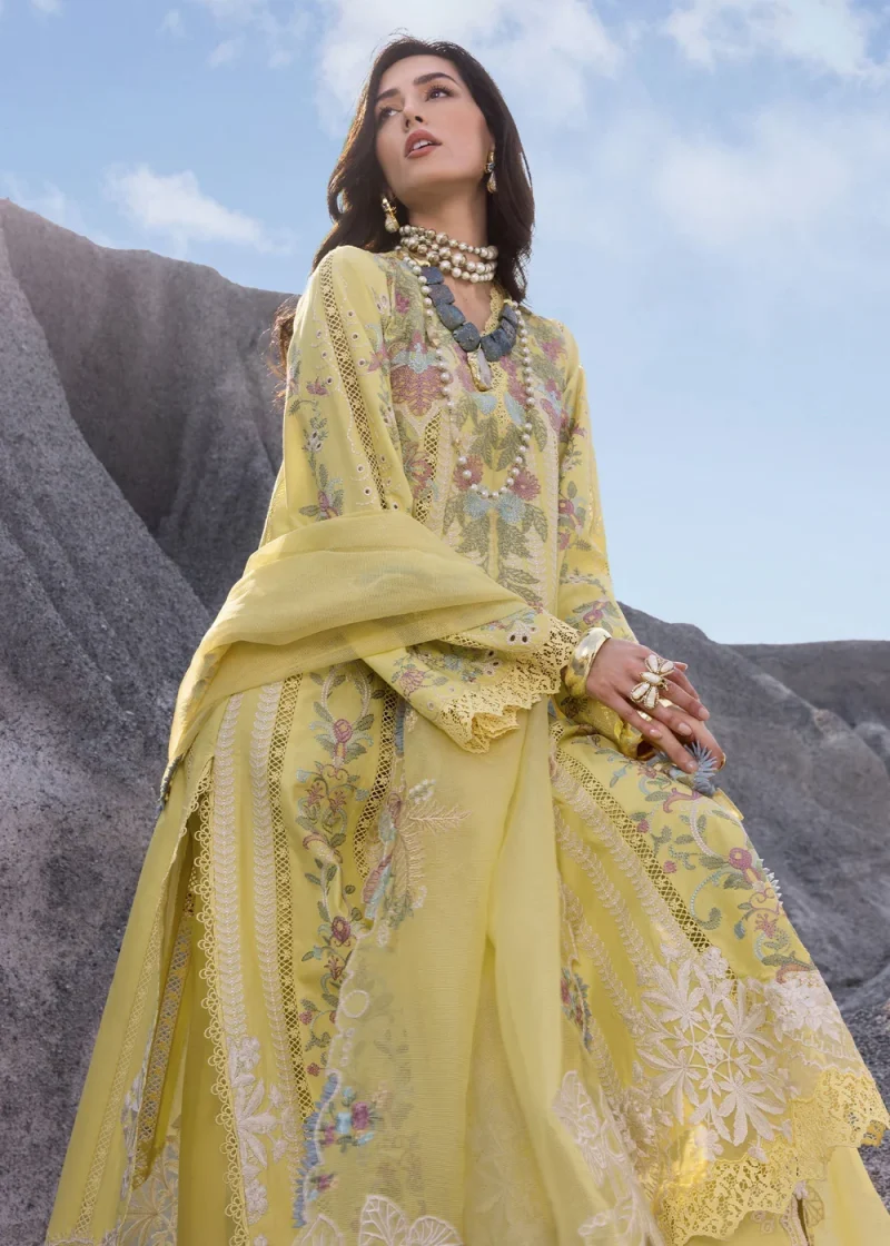 Saira Shakira | Luxury lawn'25 | Dilara-b | Lawn | Sky | Embroidered Suit | 3pc - Image 2