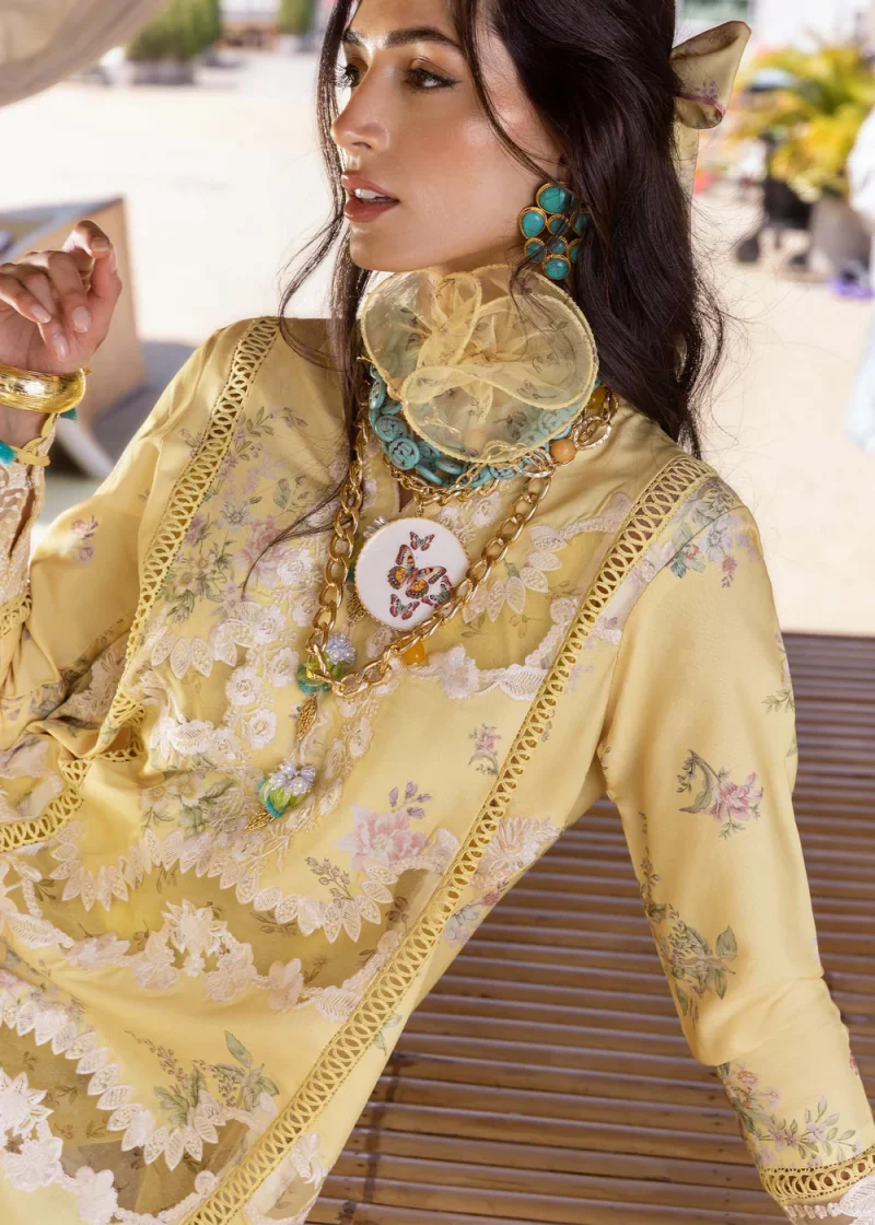 Saira Shakira | Luxury lawn'25 | Serena-a | Lawn | Macaroon | Embroidered Suit | 3pc - Image 4