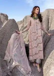 Saira Shakira | Luxury lawn’25 | Serena-b | Lawn | Macaroon | Embroidered Suit | 3pc