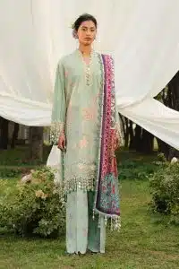 Sana Safinaz | Luxury Lawn 25 | C green | Unstitched | Festive wear | 007B-3CT | 3pc set.
