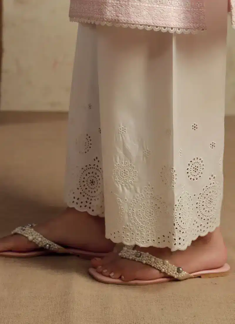 Image | Ella | Embroidered Izaar | Pure Cotton | White |1 pc | TS-739 | XL. - Image 3
