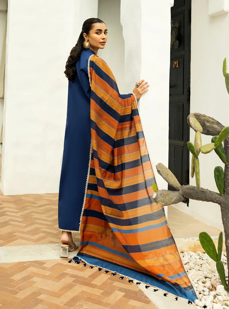 Zainab Chottani Chikankari 25 | Navy Blue | Unstitched | Festive wear| Elma - 3B | 3 pc set. - Image 4