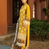 Zainab Chottani Chikankari 25 | Yellow | Unstitched | Festive wear| Aanya - 4A |  3 pc set. - Image 4