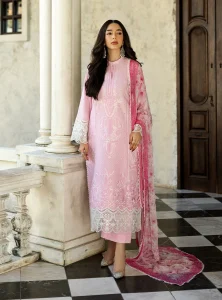 Zainab Chottani Chikankari 25 | Soft Blush Pink | Unstitched | Festive wear| Liyah – 7A |  3 pc set.