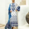 Zainab Chottani Chikankari 25 | Blue and White | Unstitched | Festive wear| Reem - 8A | 3 pc set.