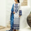 Zainab Chottani Chikankari 25 | Blue and White | Unstitched | Festive wear| Reem - 8A | 3 pc set. - Image 5