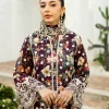 Zainab Chottani Chikankari 25 | Floral Print Purple | Unstitched | Festive wear| Reeya - 10B | 3 pc set. - Image 4