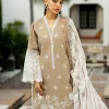 Zainab Chottani Chikankari 25 | Elegant Beige | Unstitched | Festive wear| Sia - 11A | 3 pc set. - Image 4