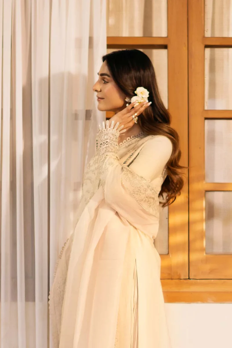 Zarposh | Sajni Lawn Edit 25 | Skin | Unstitched | Festive wear | Mehmal | D03 | 3pc set. - Image 3