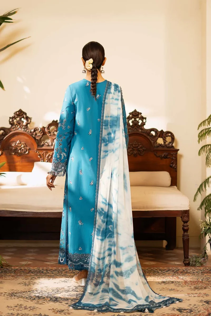 Zarposh | Sajni Lawn Edit 25 | Zinc | Unstitched | Festive wear | Azal | D05 | 3pc set. - Image 2