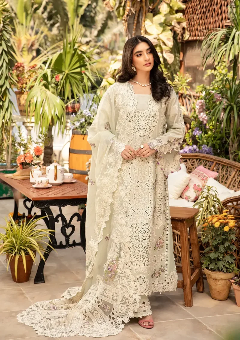 ELAF | Luxury | Lawn 25 |Mint Green | Unstitched |  Festive wear | Sanaa | ELM-1B | 3 pc set.