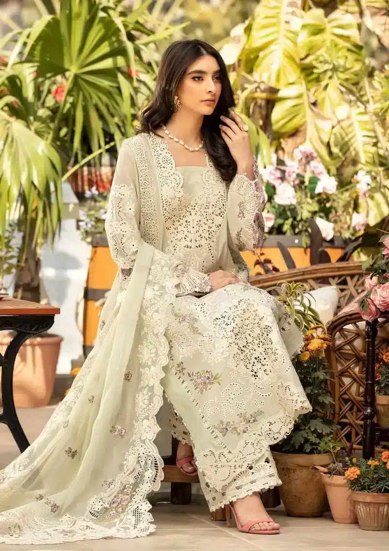 ELAF | Luxury | Lawn 25 |Mint Green | Unstitched |  Festive wear | Sanaa | ELM-1B | 3 pc set. - Image 4