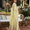 ELAF | Luxury | Lawn 25 |Apple Green | Unstitched |  Festive wear | Bahaar | ELM-3A | 3 pc set. - Image 2